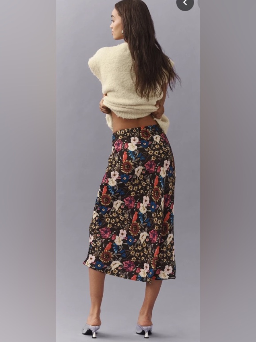 NWT Anthropologie Tilda Botanical Pattern Midi Slip Skirt. Size Small.